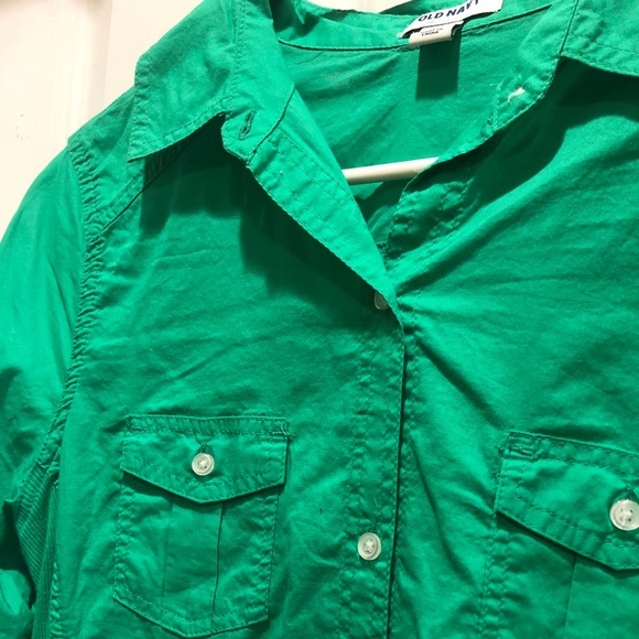 Old Navy M Green Button Down 3/4 Collared Shirt **PRICE DROP!!** - Picture 4 of 7